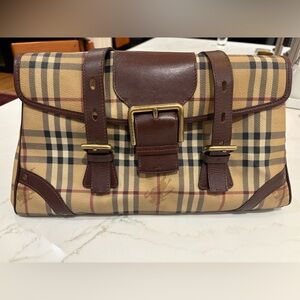 Authentic Burberry Haymarket Check Flap Shoulder Bag